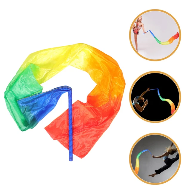 Rubans De Danse Arc-en-Ciel PEUTIER 2pcs - Baguette 40cm + Ruban 180cm - Pour Gymnastique Et Jeux Enfants