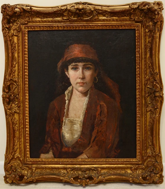 ANTIQUE 19TH CENTURY Portrait Of A Lady Oil On Canvas Painting £1,400. ...