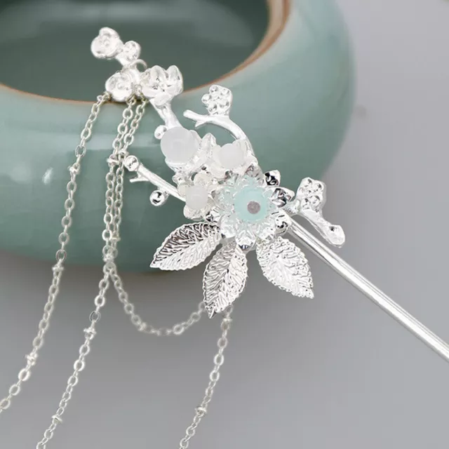 New Retro Chinese Style Crystal Long Tassel Step Shake Hairpins Clips Sticks