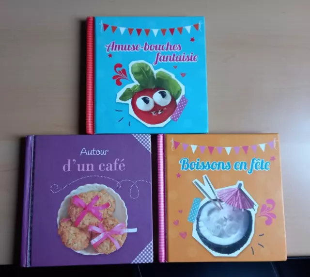 Lot 3 mini livres: Amuse-bouche fantaisie + Autour d'un café + Boissons en fête