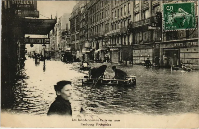 CPA PARIS 12e - Les Inondations de Paris - Faubourg St-Antoine (64251)