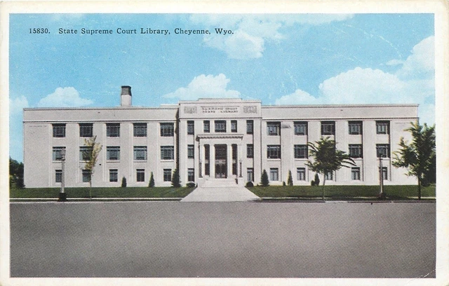 Cheyenne Wyoming~Supreme Court State Library~White Marble Bldg~Front View~1920s
