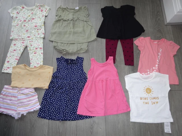 BABY GIRLS CLOTHES DRESSES/ LEGGINGS TOPS FROM F&F etc.....AGE 12-18 MONTHS