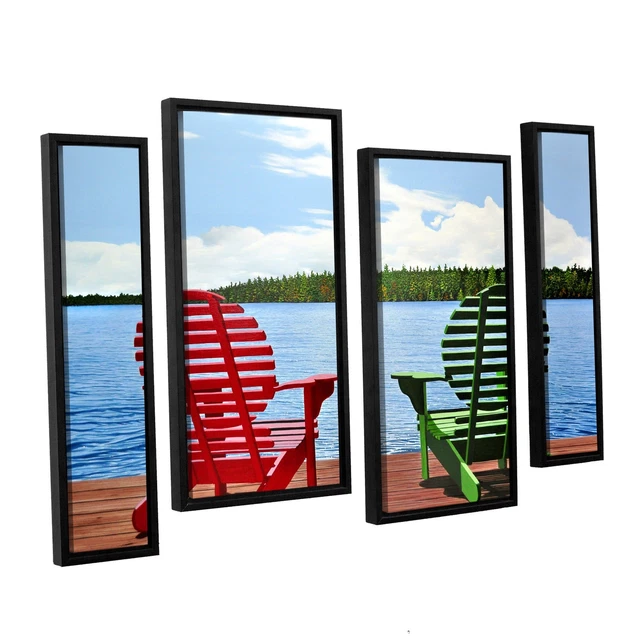 ArtWall Ken Kirsh 'Dockside' 4 Piece Floater Framed Canvas Multi 24x36