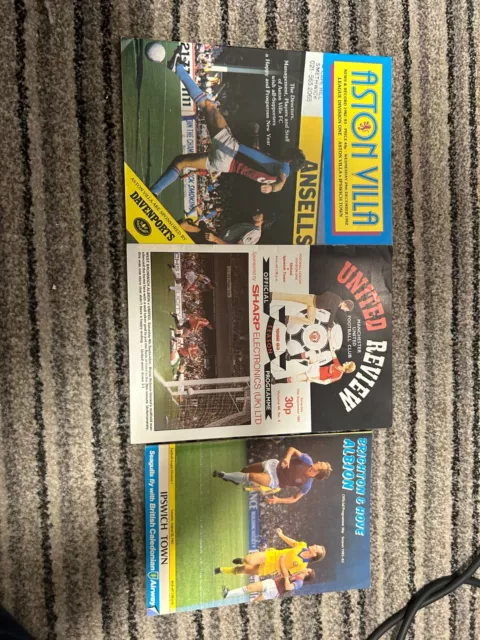 3 Ipswich Town Away Programmes 1982-83 Job Lot Good Condition