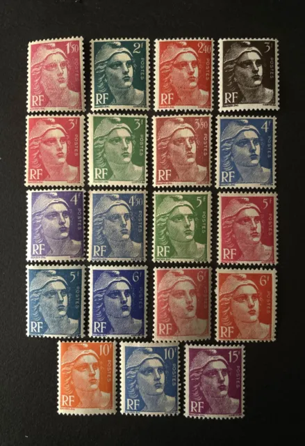 FRANCE 1945/1947 - TIMBRES NEUFS* Série YT  712/724 - Type Marianne de Gandon