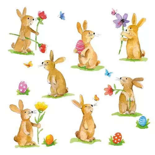 20 napkins Easter rabbit white spring table decoration motif Lovely Easter 33x33 cm