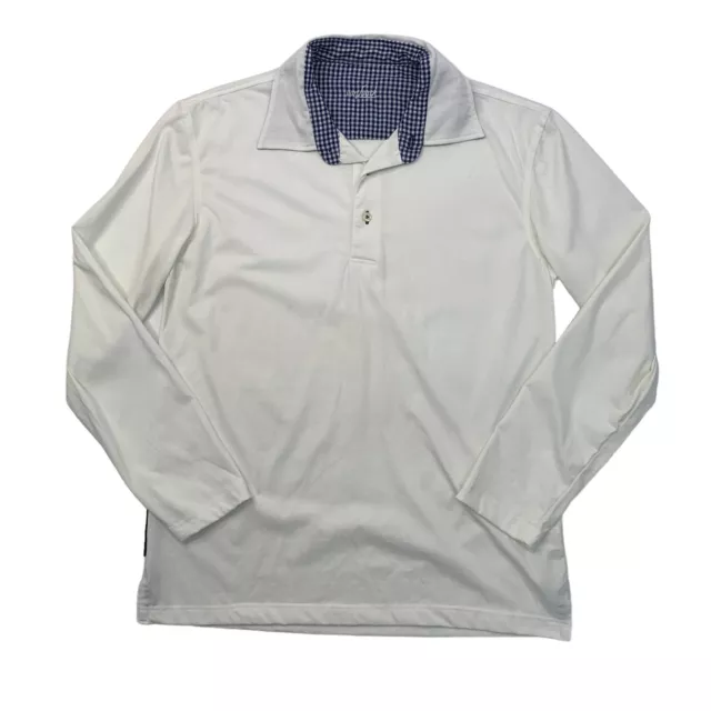 Van Laack Golf Polo Shirt Mens S Small Long Sleeve Collared Cotton Blend