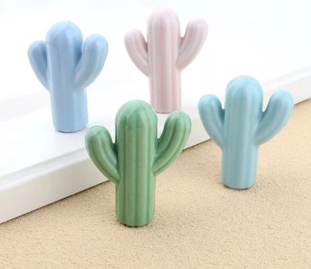 8 x Vintage Cactus Plant Ceramic Knobs Door Handle Cabinet Drawer Cupboard Bulk