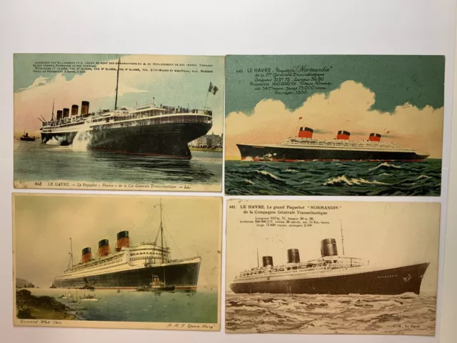 CPA- lot de 4 Cartes Postales Anciennes - Seine Inférieure Dpt 76 - Le Havre