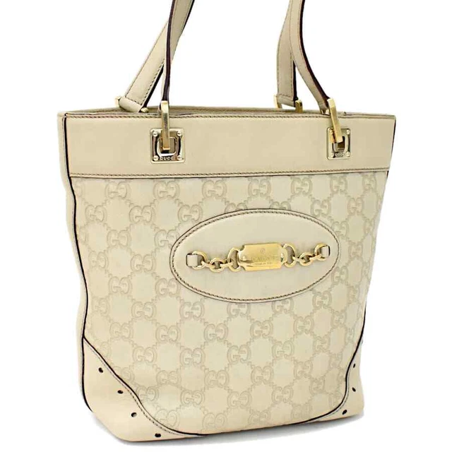 Auth GUCCI Guccissima Bucket 145994 Tote Bag Ivory Leather fpm-11 Auth GUCCI Guccissima Bucket 145994 Tote Bag Ivory Leather fpm-11