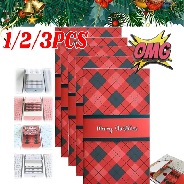 Personalized Christmas Card Envelope Handmade Book  Pull-Tab Reveal  Booklet With Envelopes, Personalized Holiday Card Sleeve Christmas Gift Card  Holder