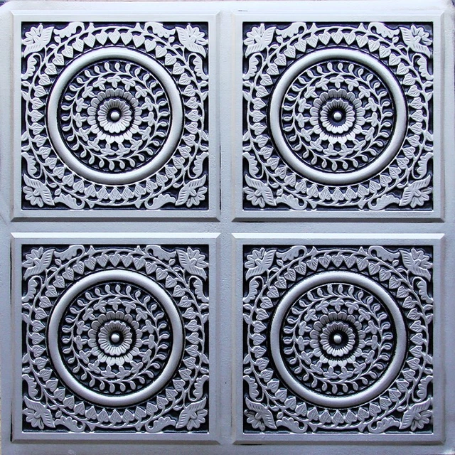 Antique Silver D117 PVC CEILING TILES TIN LOOK " 2'x2'  SALE!! Pack/6