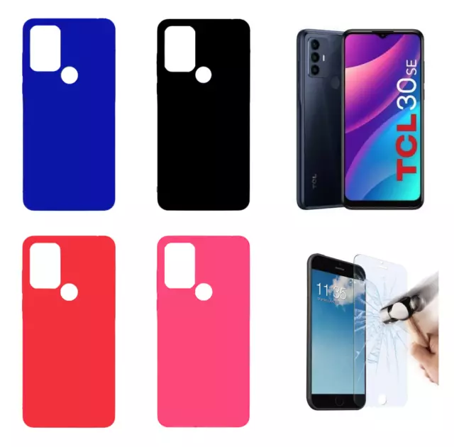 Funda TCL 30 SE / 30S / 305 / 306 (4G) Carcasa Gel TPU Silicona + Protector