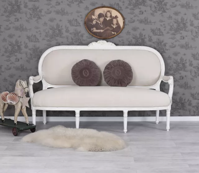 Sofa baroque bench white couch antique vintage upholstered sofa lounger living room sofa