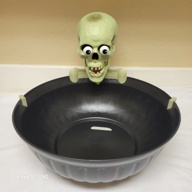 HALLOWEEN SKULL ANIMATED Skeleton Gemmy Candy Dish Bowl Motion