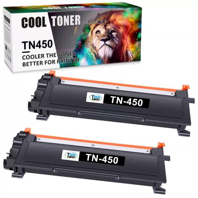 2PK Compatible For Brother MFC-7860DW Printer TN450 High Yield Toner Cartridge