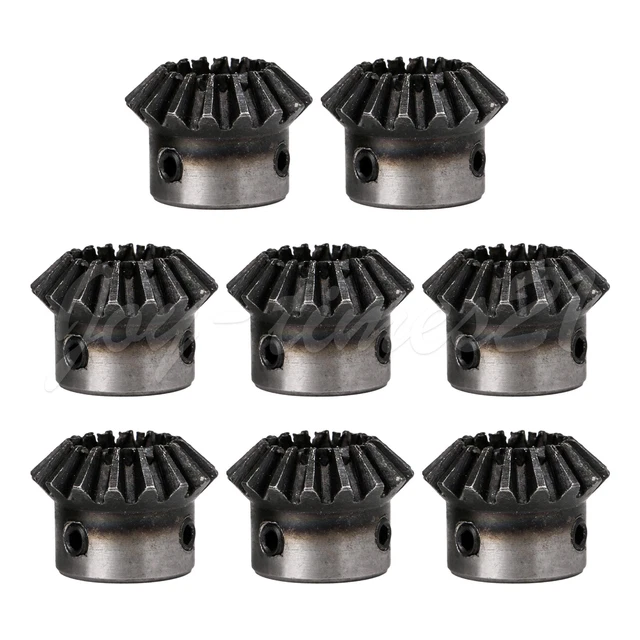 8Pcs Bevel Tapered Pinion Motor Gear 1.5 Modulus 16T 0.47" Dia 1:1 Ratio