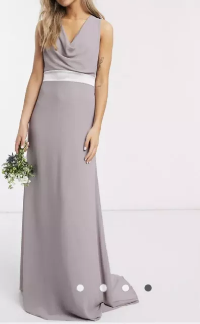 tfnc london bridesmaid dress. lilacy grey. cowl neck bow back Size 6