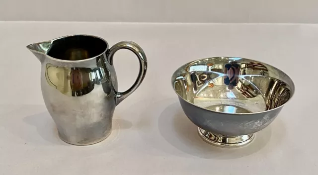 Reed & Barton Silver Plated Paul Revere Miniature Sugar And Creamer Set No. 12C