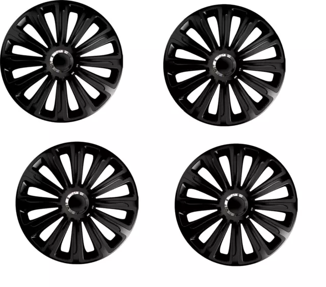 Wheel Trims 16" Hub Caps TREND RC Set of 4 Silver Specific Fit R16 Black
