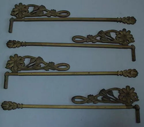 Vintage Antique Cast Iron Swing Arm Art Deco Curtain Drapery Rods 4 Heavy Metal