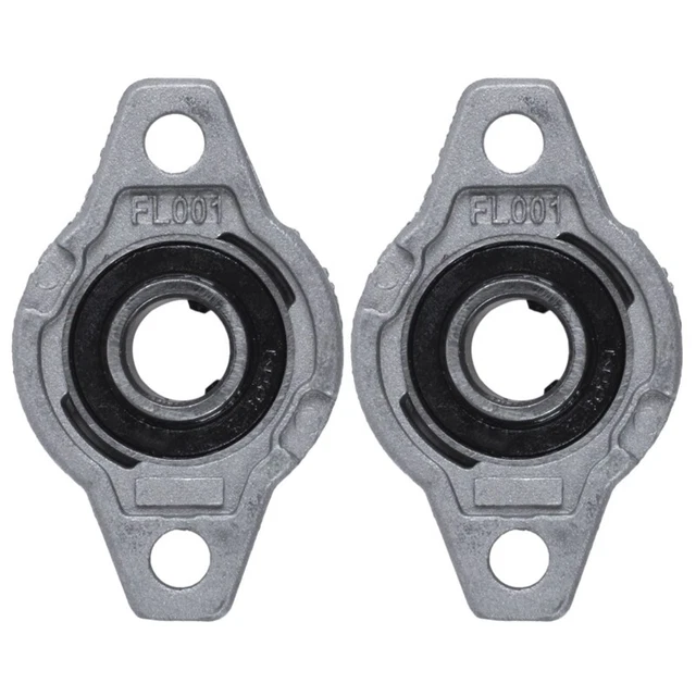 2X FL001 Alloy 12mm Bore Self Aligning Cushion Flanged Bearing E3N8