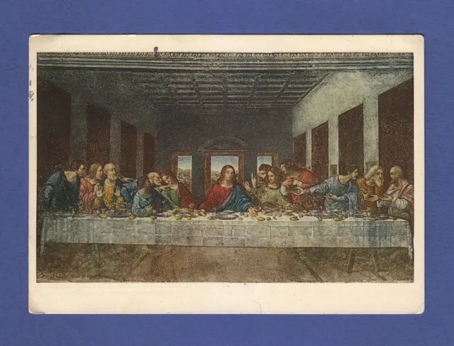 Cartolina L'ultima cena Leonardo da Vinci S Maria delle Grazie  Milano VG 1953