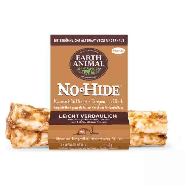 Earth Animal No-Hide Chiens Friandise à Mâcher Cerf M 60 G, Neuf