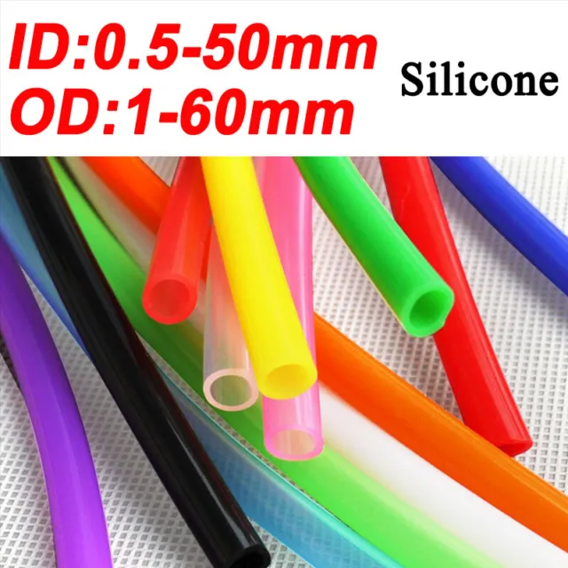 1M Food Grade Silicone Tubing Hose Pipe Flexible Hose ID Ø0.5mm-50mm Multi-Color