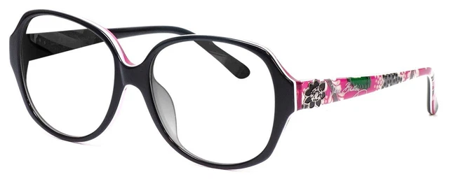 Vera Bradley Lillian Designer Reading Glasses Black Priscilla Pink Oversized 57m