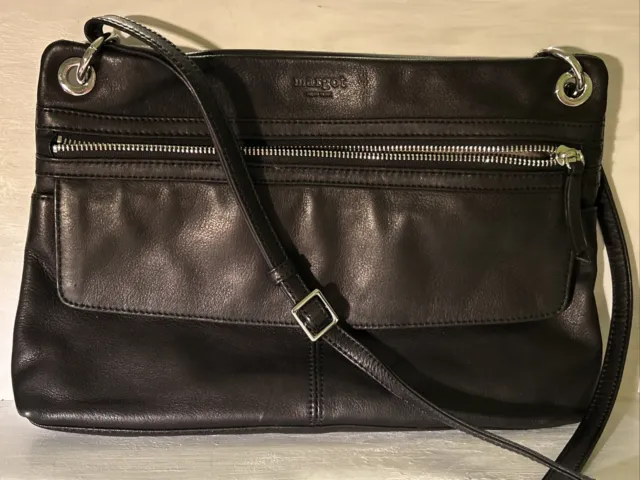 MARGOT Bag Adjustable Crossbody Purse Soft Leather NEW YORK Black