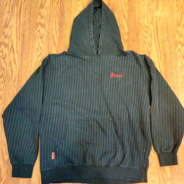 Thor Hoodie Sweatshirt Mens XL Hooded Sweatshirt Pullover Black White Stripes