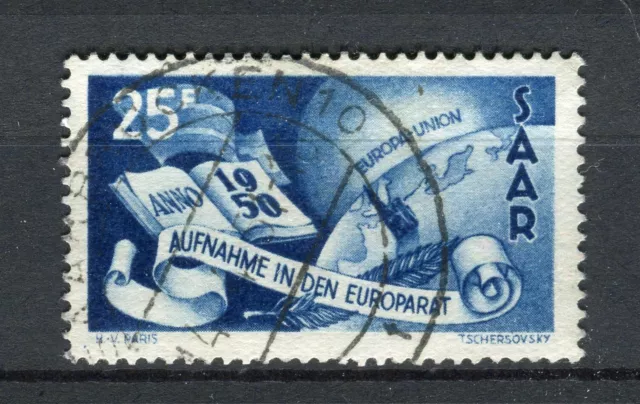 Saarland 297 Europarat 25 Fr. gestempelt (3362)