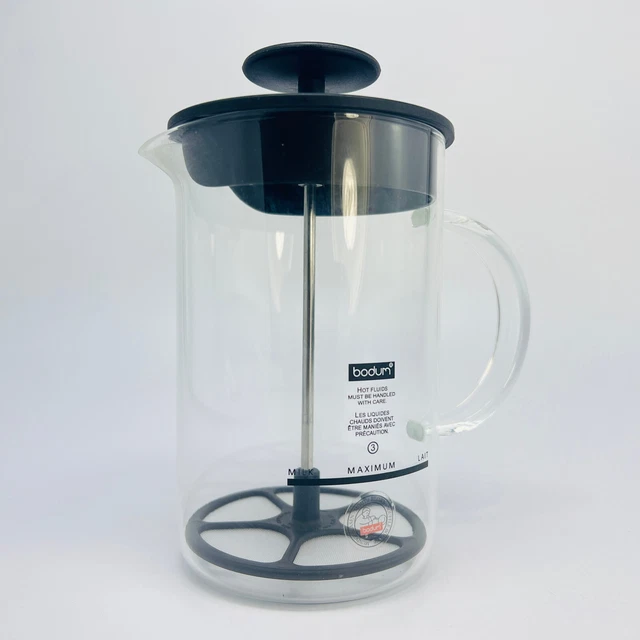 BODUM CAFFETTIERA MILK Frother Milchschäumer Glasgriff Kunststoff