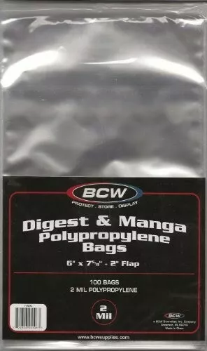 BCW Digest & Manga Bags (100 ct.) Neu & OVP