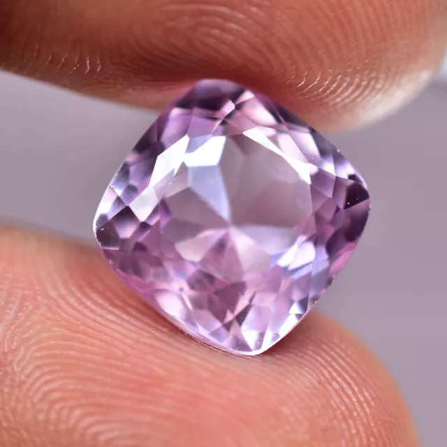 Natural Certified Pink Kunzite Brazil 10.00 Ct Cushion Cut Rare Loose Gemstone