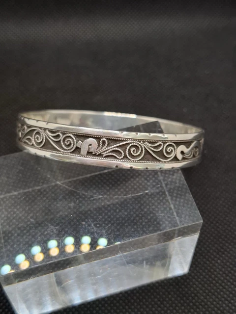 Bracelet Manchette Turkmène Ancien En Argent Massif 925 - Bijou Ethnique, Turkmenistan