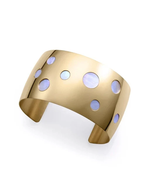 Bracelet Femme En Demi-rond De Nacre Et Abalone - Longueur 18 Cm - Plaqué Or 18k