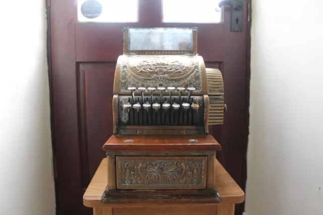 1900’s national cash register cash till brass and working Order Complete