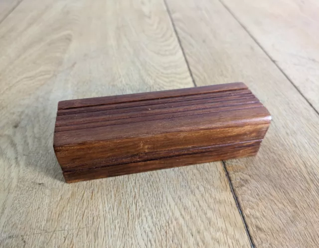 Vintage Wooden Box Removable Lid Trinket Storage Incense Holder Carved Small