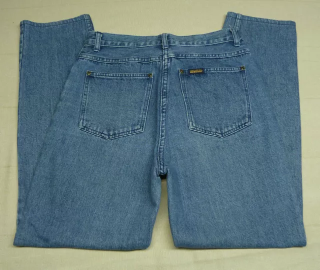 Women's Ladies *WOOLRICH* Blue Jeans Size 10 Indigo Denim 100% Cotton Light Wash