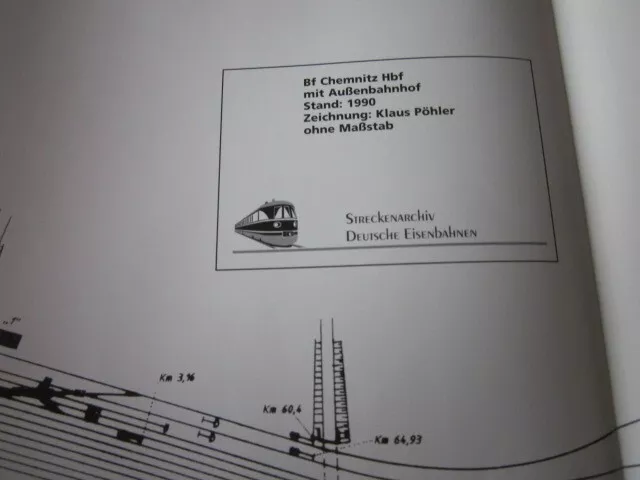 Bahnhof  Gleisplan im Großformat Chemnitz Hbf 1990