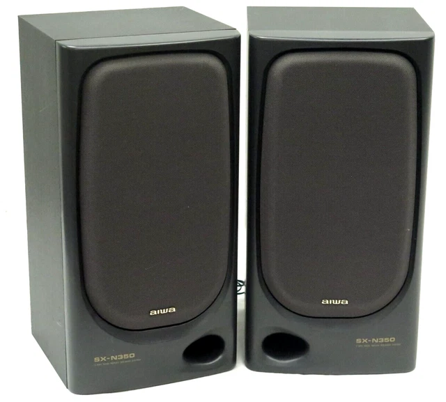 AIWA SXN350 3WAY Bass Reflex Speakers Stereo 40W 6Ohm Black Tested