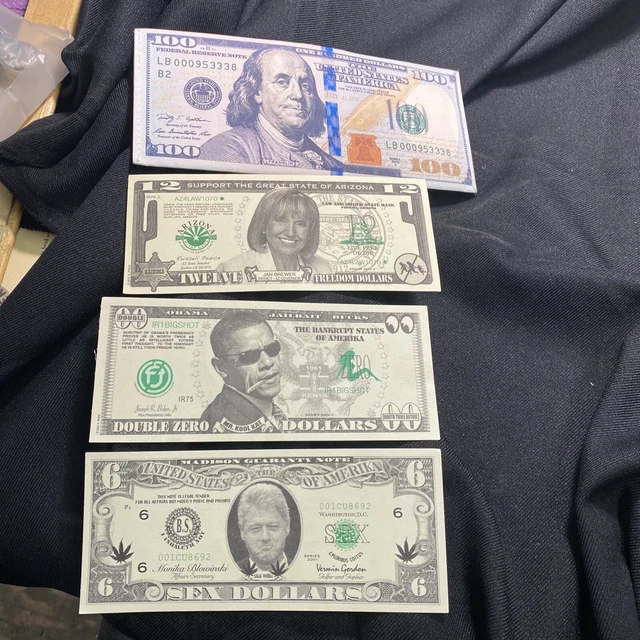 Sex Dollar Bill featuring Bill Clinton-12 Freedom $ -Obama Double Zero Dollar