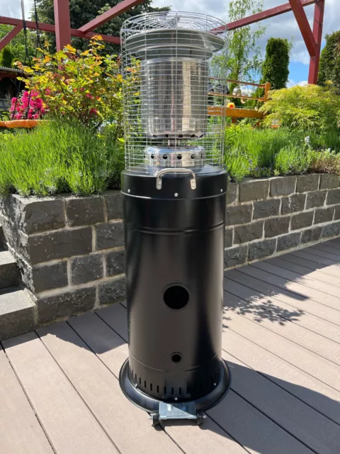 Heizpilz Heizstrahler Standheizer Terrassenheizer H1209B  schwarz lackiert GAS