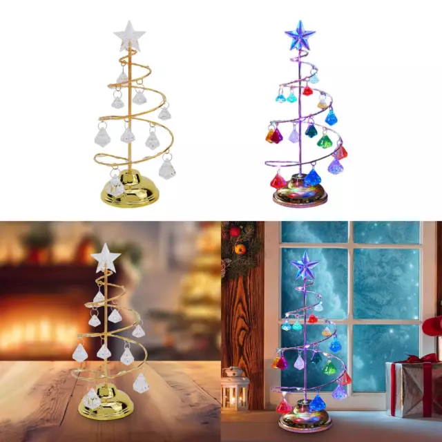 Metal Christmas Tree Lamps, Ornament Night Light for Winter, Wedding,