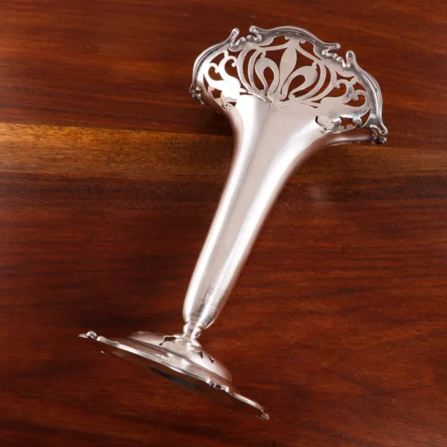 Shreve, Crump, & Low Art Nouveau Sterling Silver Flower Vase #1971 Openwork