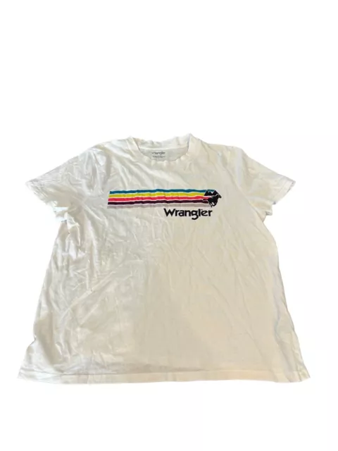 Wrangler Women’s Top T-shirt Size L White Short Sleeve Western Horse Riding