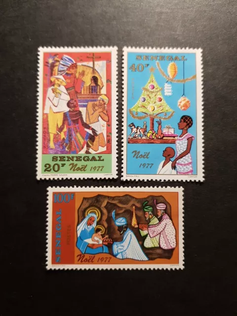Briefmarke Afrika Senegal Weihnacht N° 476/478/479 Neu Ohne Gummierung 1978
